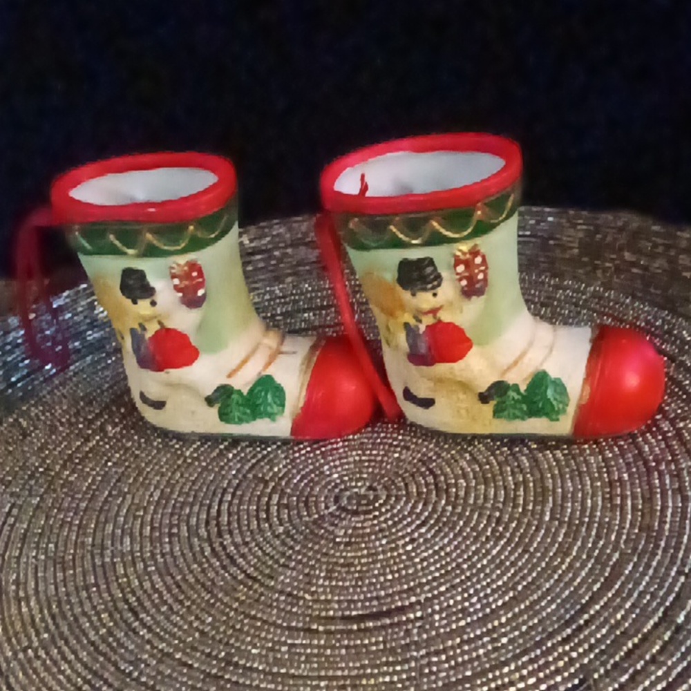 Vintage Snowman Boot Hanging  Tree Ornaments
